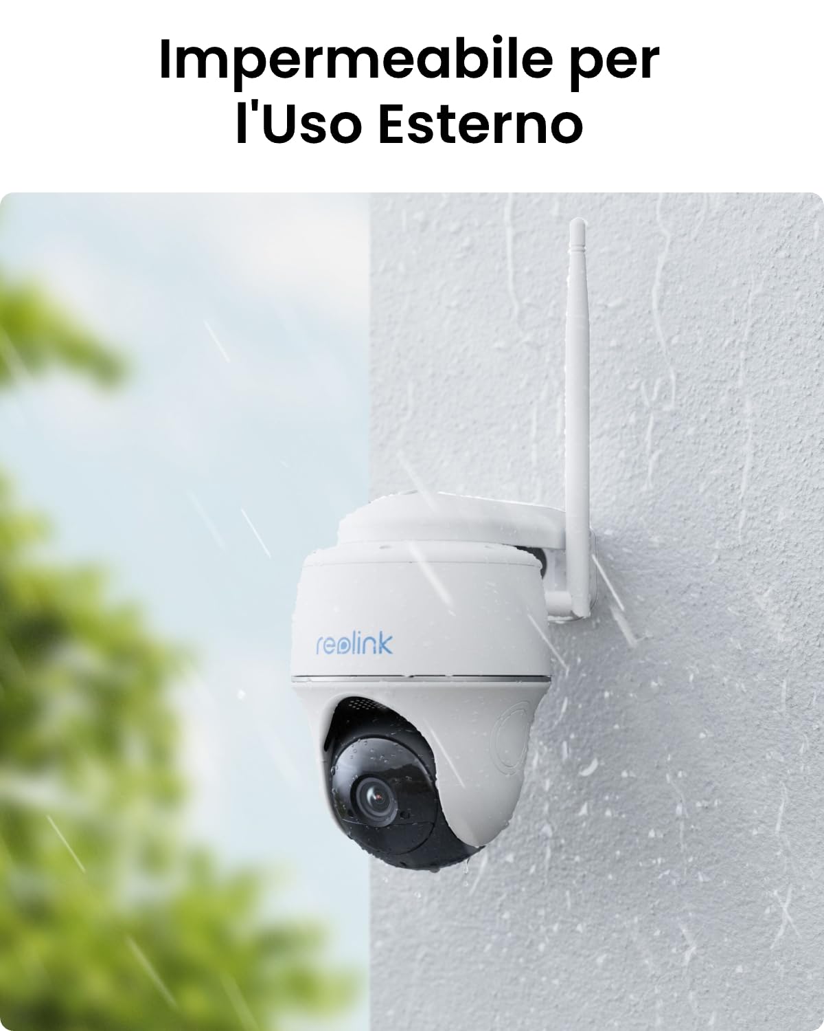 Reolink Argus PT Plus Telecamera WiFi Esterno Senza Fili 4MP 360° PT | Visione Notturna, Rilevamento Persona/Veicolo, Audio Bidirezionale, Batteria + Pannello Solare, Impermeabile, 64GB SD Inclusa