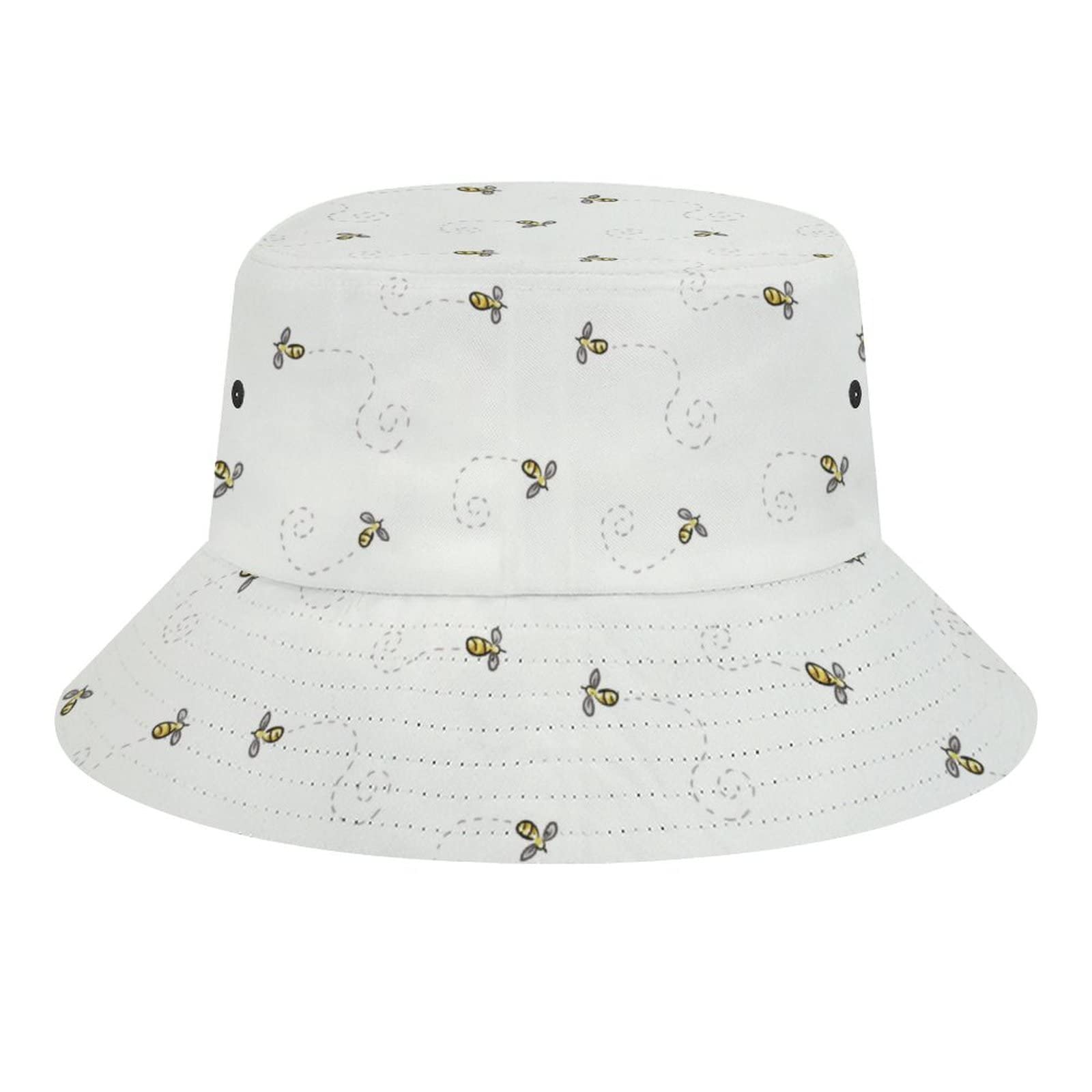 Bee Bucket Hat Unisex Travel Sun Fisherman Hats Summer Beach Outdoor Cap for Women Men