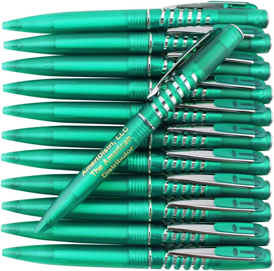 ezpencils - Personalized - Smoke Blue body with a Spiral like Clicker, Silver Accents - Twister Pens - Free Personalization