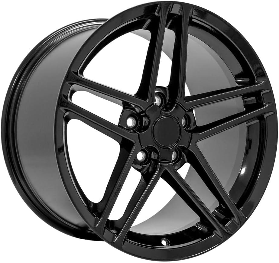 OE Wheels CV07A 18 Inch Rim Fits Corvette C6 Z06 Style 5x120.65 18x10.5 Gloss Black - Hollander 5342 (1)