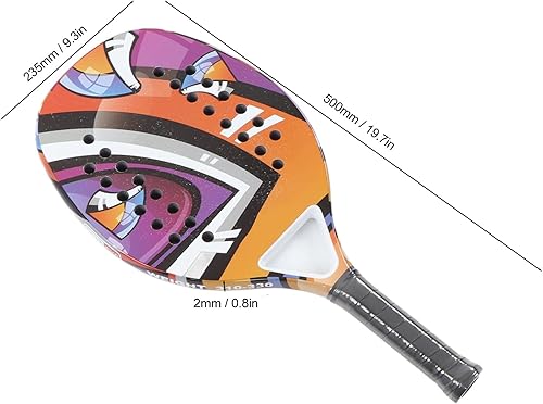 Miniatura 2 de Raqueta de tenis de fibra de carbono, raqueta profesional del pádel del tenis de playa para el gimnasio casero de la escuela