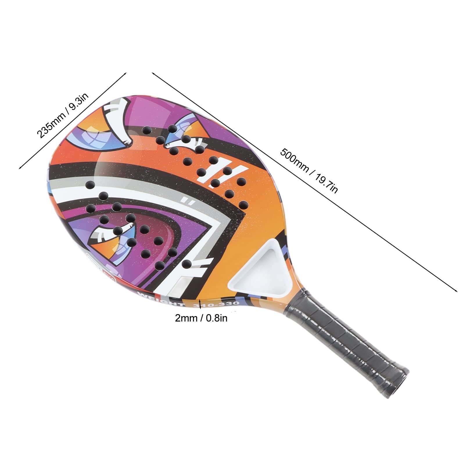 Rakieta do Tenisa Plażowego Przenośny Rakieta Padel Włókno Węglowe Antypoślizgowy Odprowadzanie Potu Rakieta do Paddleballa Powierzchnia z Włókna Węglowego z pianką EVA Memory Flex