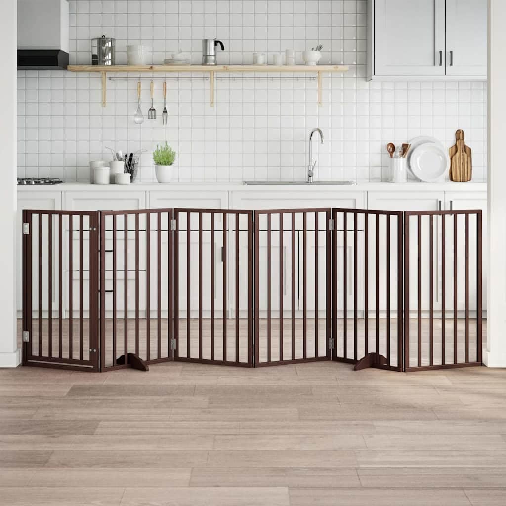 Rejilla plegable para perros de madera de álamo, 6 paneles, 300 cm, plegable, 300 cm