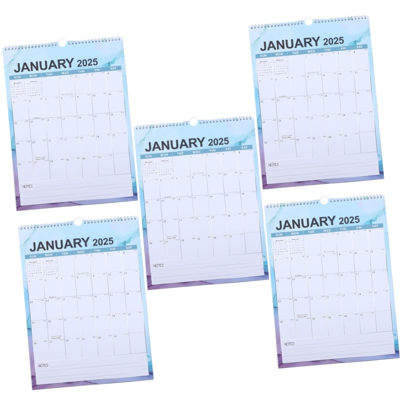 VILLCASE Calendrier Moderne De Quotidiennes 5 Pièces Planificateur Mural En Papier Suspendu