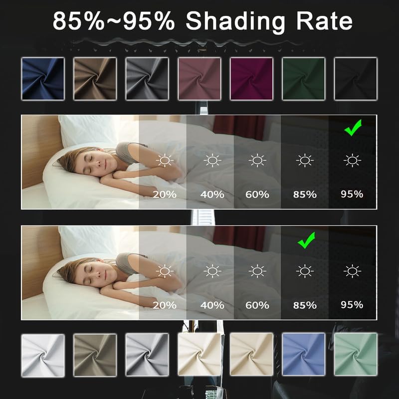 Waterproof Indoor Outdoor Curtains Premium Thick Blackout Curtains for Patio, Gazebo, Porch, Fade Resistant Privacy Curtains for Bedroom, 1 Panel, W47 xH59, Blue