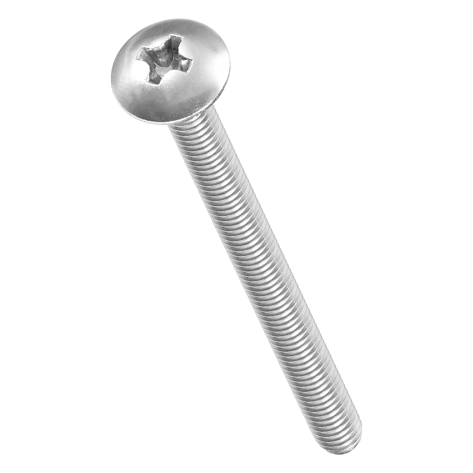 METALLIXITY Machine Screws Phillips Head(M4-0.7x45) 100Pcs, 304 Stainless Steel Round Head Phillips Drive Furniture Bolts