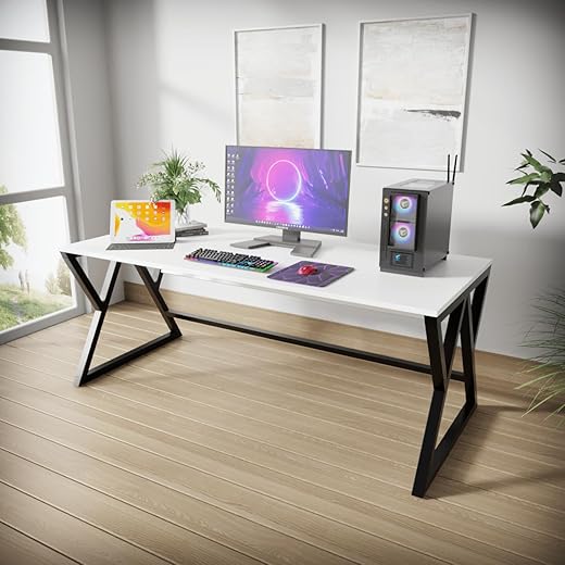 Riyan Luxiwoodยฎ Daffodil Computer Table in Engineered Wood with Flat Surface, Multi-Usage Laptop Desk & Home Office, Desk Sturdy Gaming Table…