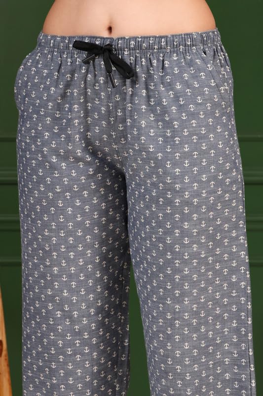 Image of KSHS Women Cotton Pajama Printed Relax Fit Lower | Soft Breathable Night Wear Pajama for Women | Casual Lounge Wear Cotton Bottom for Comfort Fit Daily Wear