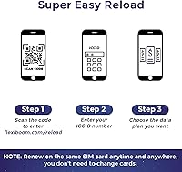 Vista 2 de Tarjeta SIM (FLEXIBOOM) - Planes anuales para cámara de seguridad celular 4G LTE, compatible con redes AT&T y T-Mobile, 3 en 1