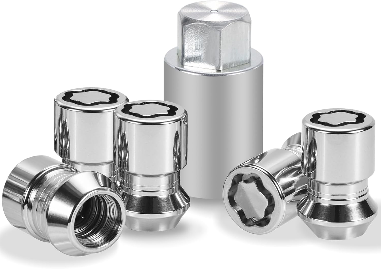 Wheel Locks Lug Nuts M12 x 1.50 Fit for‌ Ford Bronco 2021 2022 2023 2024 Hex Key Cone Seat Replace M2DZ-1A043-A