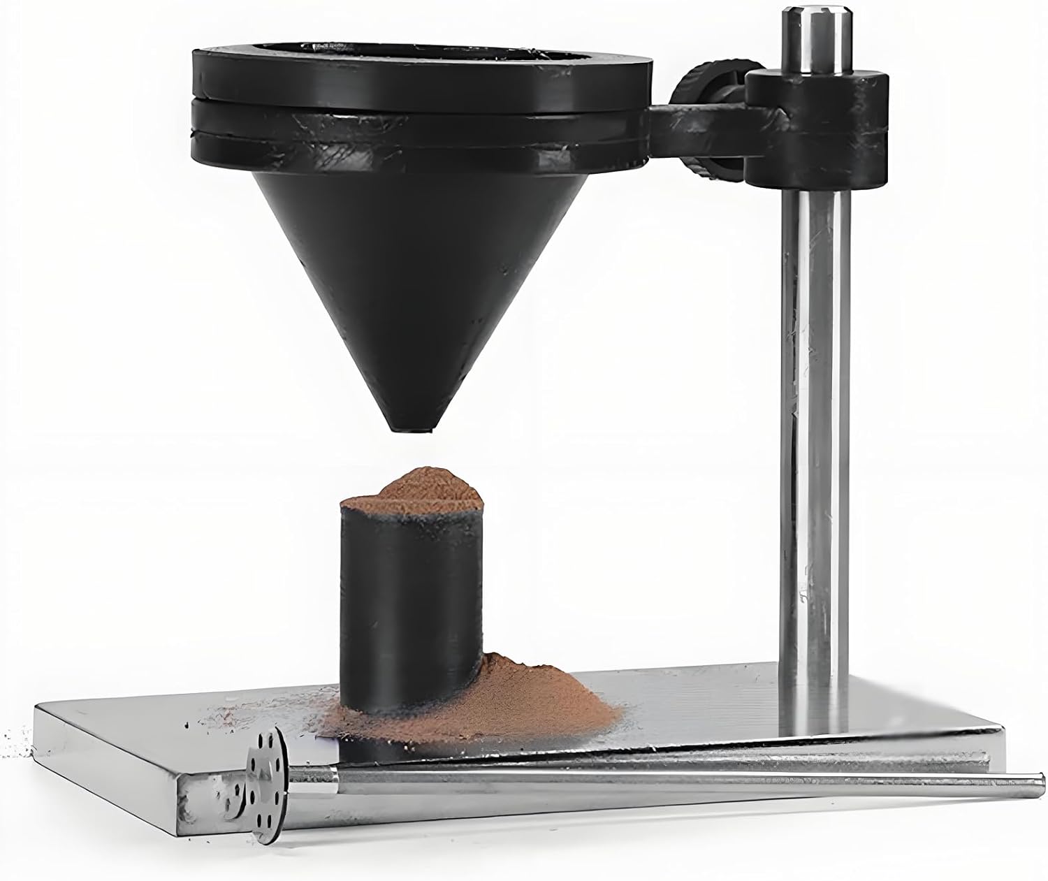 Soil Free Swelling Rate Tester, Neckless Funnel Soil Measuring Cup Stirrer, Detachable Design, 10mL Measuring Cup Capacity, Stainless Steel Base, for Highway, Railway