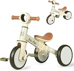 LOL-FUN 4 en 1 Vélo d'équilibre pour les tout-petits de 1 à 4 ans, Tricycle convertible & Bike pour tout-petit avec des pédales amovibles, 3 Vélo bébé roue pour les garçons filles, Easy Assembly Enfants Apprentissage Vélo