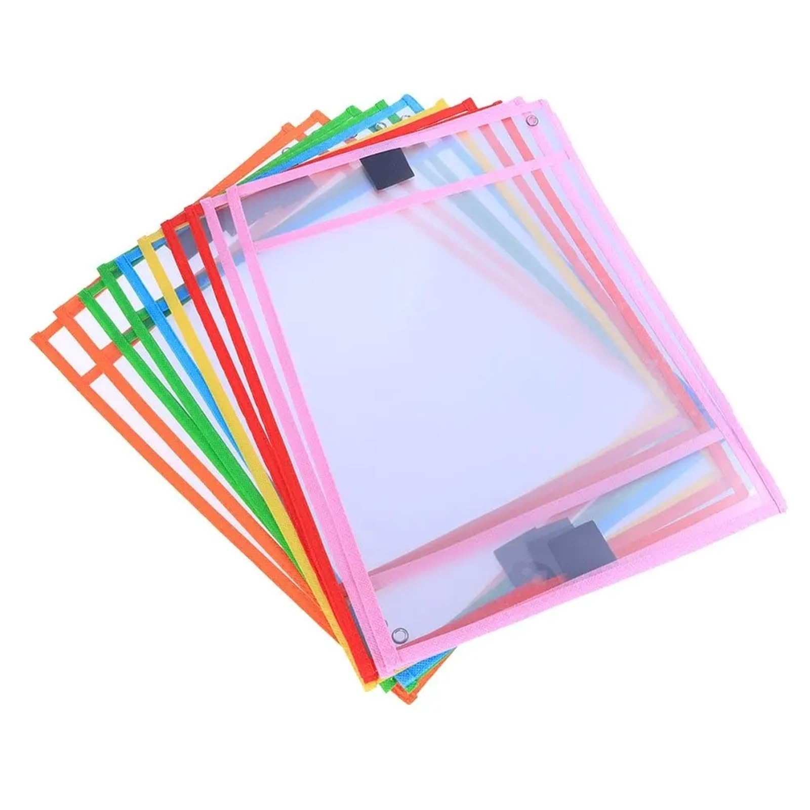 Bolsillos de borrado en seco reutilizables pack de 12 fundas de PVC transparentes para organización 7