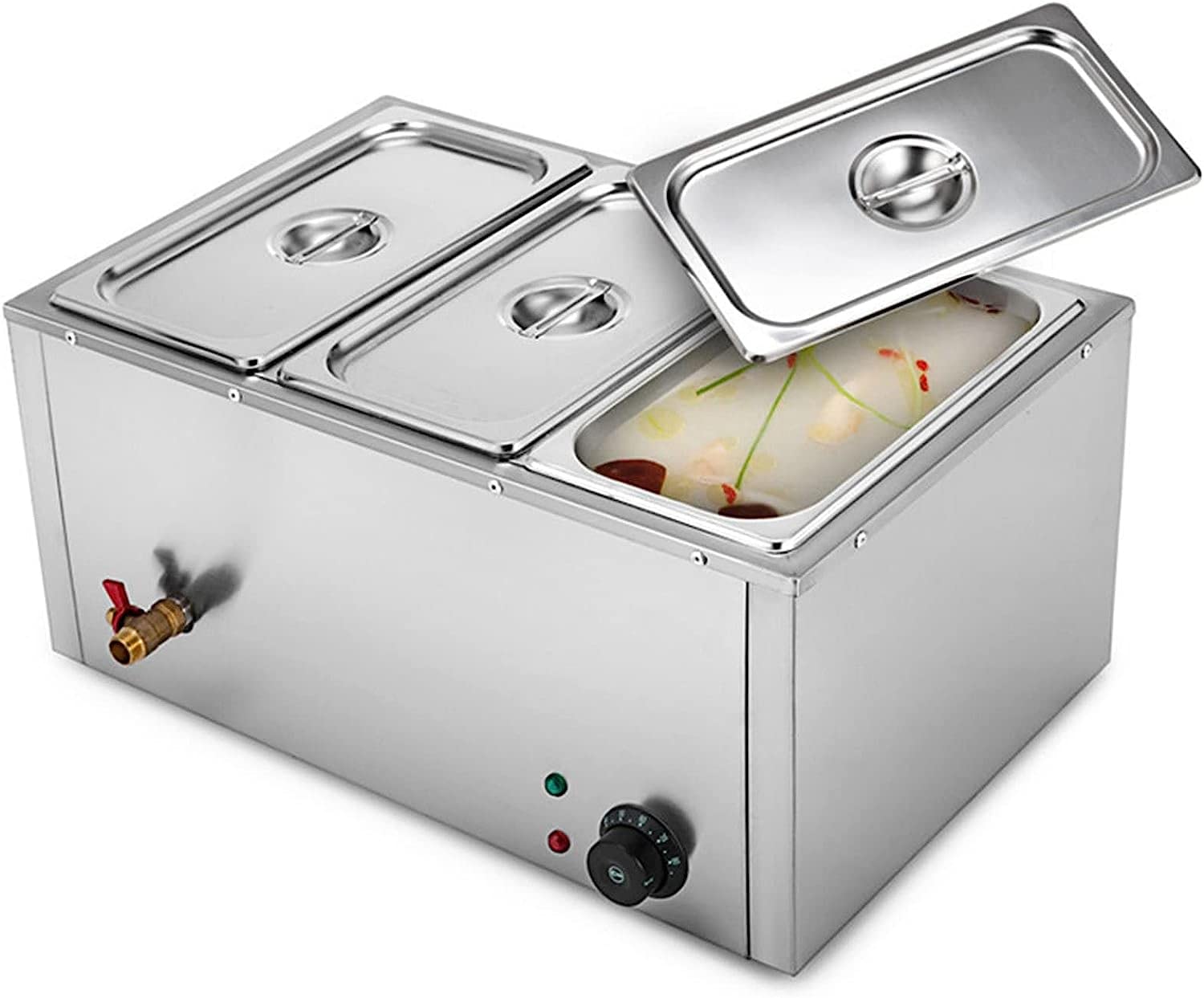 Amazon.co.jp : 商用フードウォーマー、3パンステンレス鋼850W