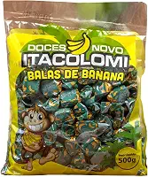 Bala de Banana 500g Embrulhada – Doce Natural, Vegano, Sem Glúten, Ideal para Lanches