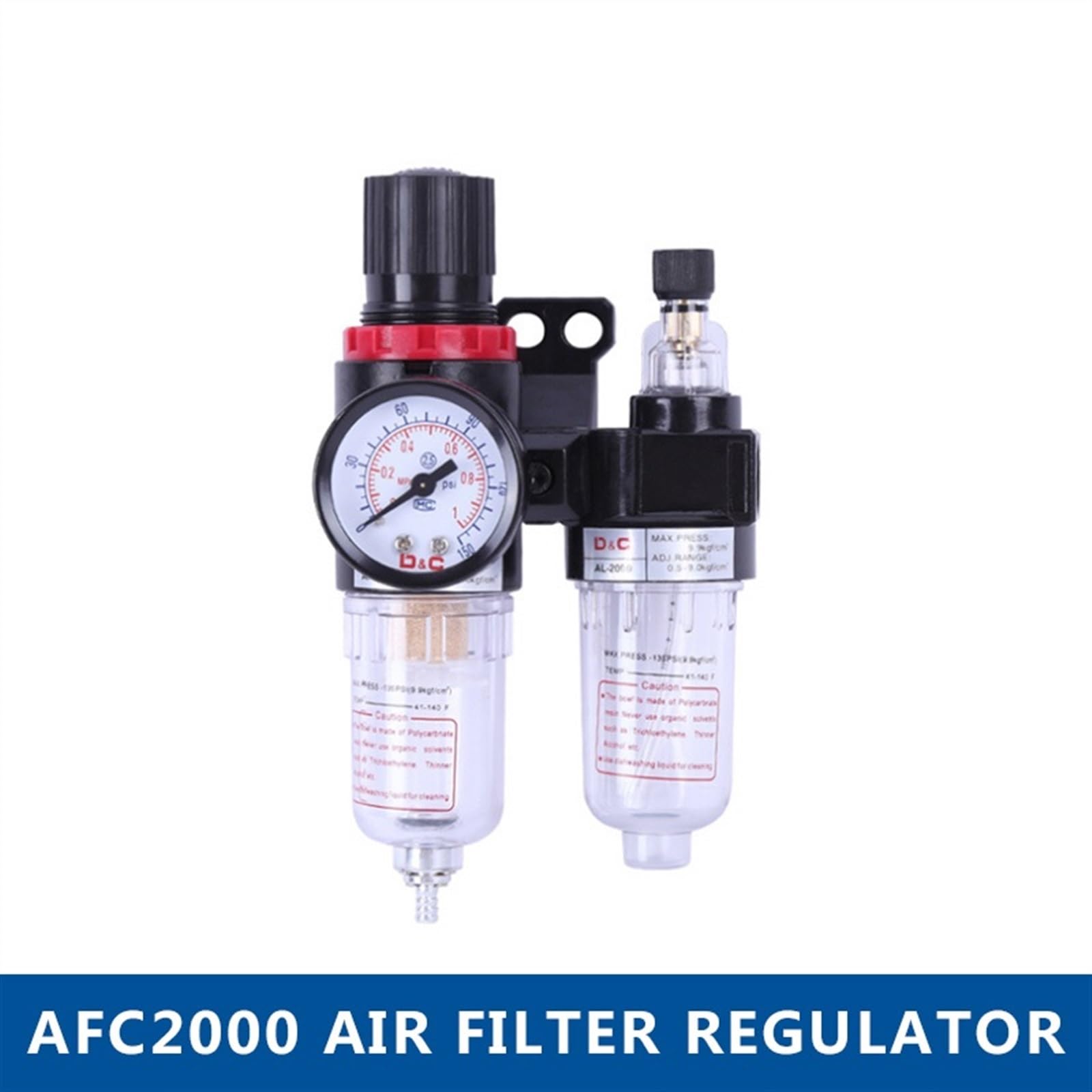 AFC-2000 regulator filtra pneumatycznego jednostka uzdatniania powietrza przełączniki ciśnienia manometr AFC2000 z mocowaniem PC do sprężarek