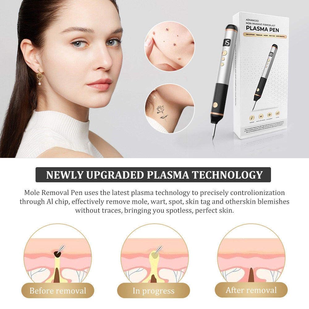 Stylo Plasma électrique à 15 Niveaux Réglables Rechargeable Par USB, Pour L'élimination Des Grains De Beauté,Verrues,Taches De Rousseur Et Taches Brunes,Sûr Et Indolore,Il N'irrite Pas La Peau