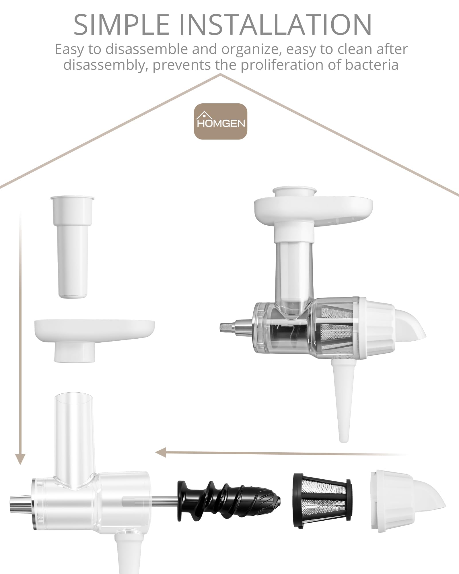 HOMGEN Nasadka do sokowirówki do miksera stojącego KitchenAid