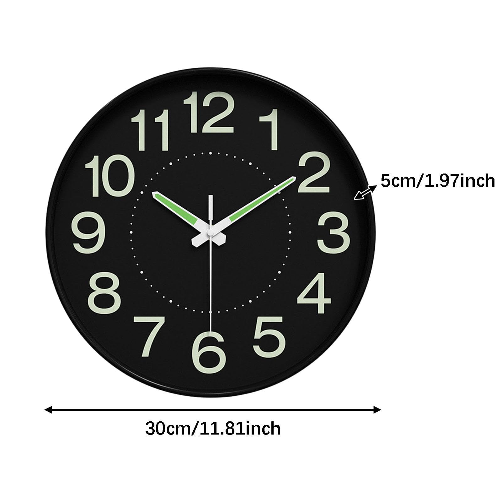 Reloj Moderno de Pared con Función Luminosa en Números Y Manos Material Resistente de PP Y Vidrio Adecuado para Decoración de Interiores en Casa, Estilo a, Individual