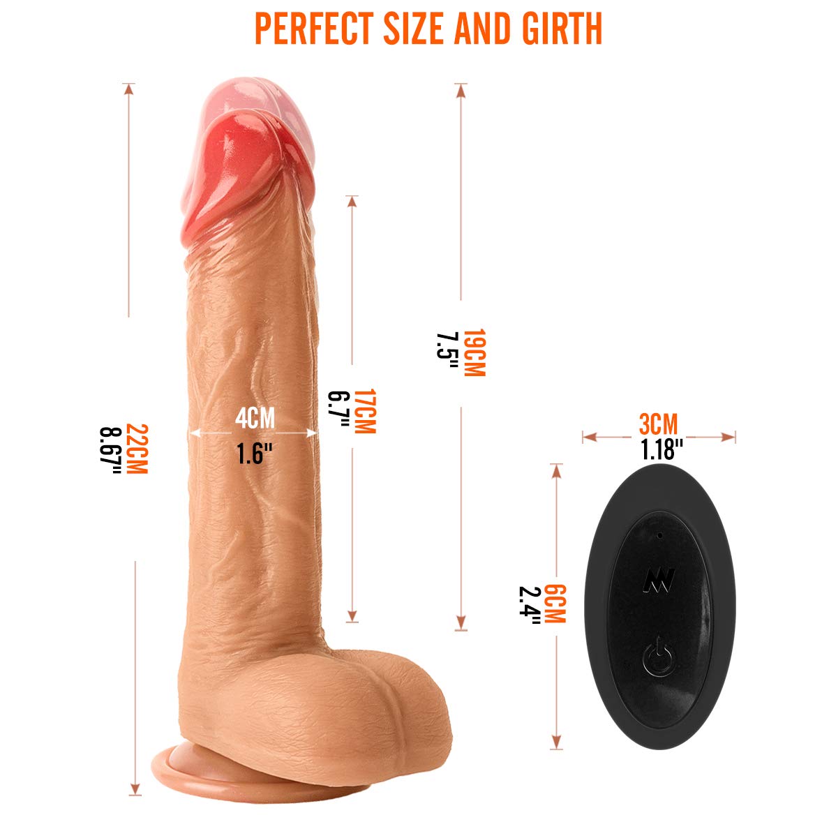 22Cm 𝐆𝒐D𝖾M𝒊Chéhomme Pour Gay Cháuffant Gọde Vîbrọ-Mássẹur Telecommande Gros Gōdémīchéts Vîbrant Gōd Vîbrọ Femme Va Et Viént Họmme