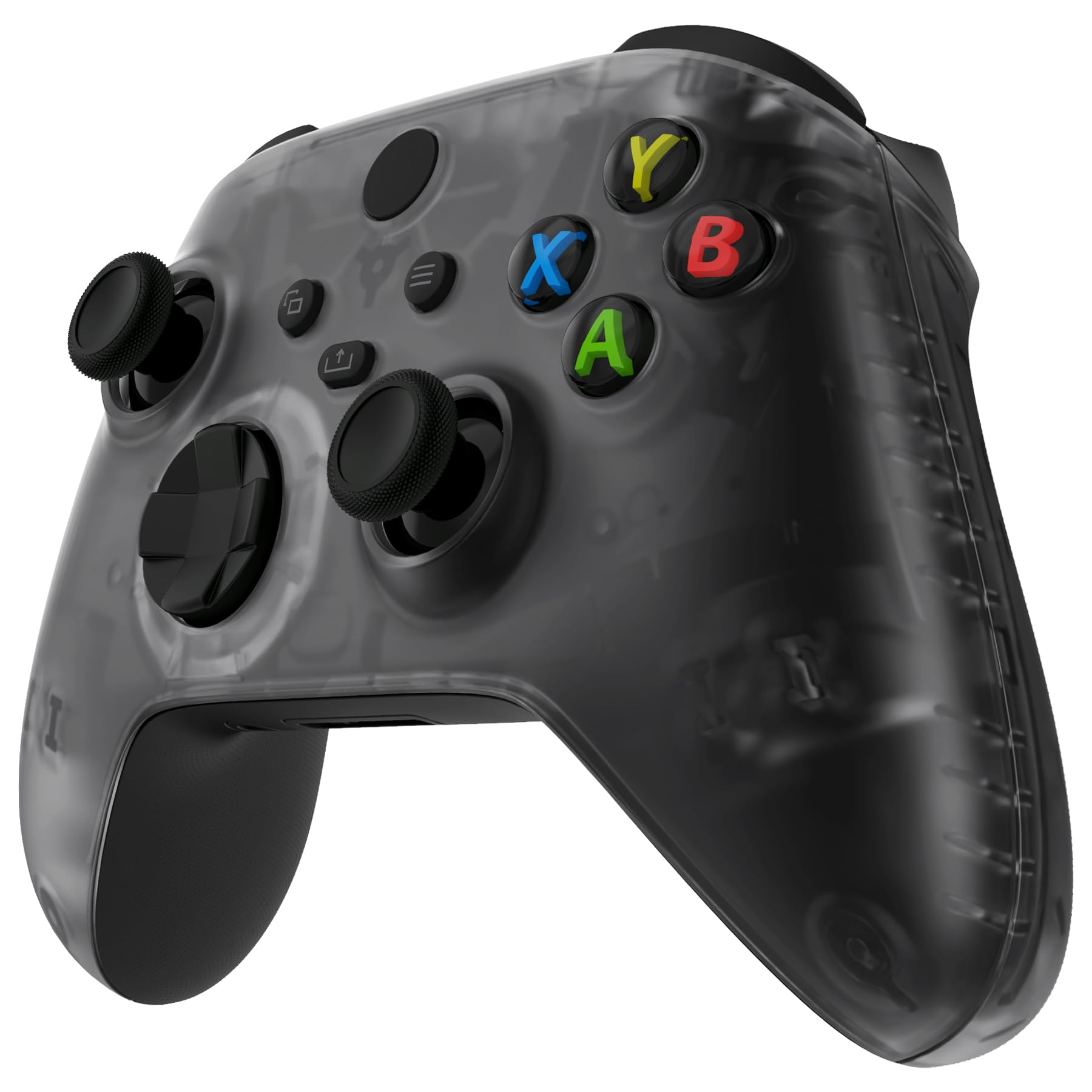 eXtremeRate Cover Joystick Custodia Copertura Frontale con Impugnatura Grip Pannello DIY Ricambio per Xbox Series X S Controller Model 1914(Trasparente Nero)