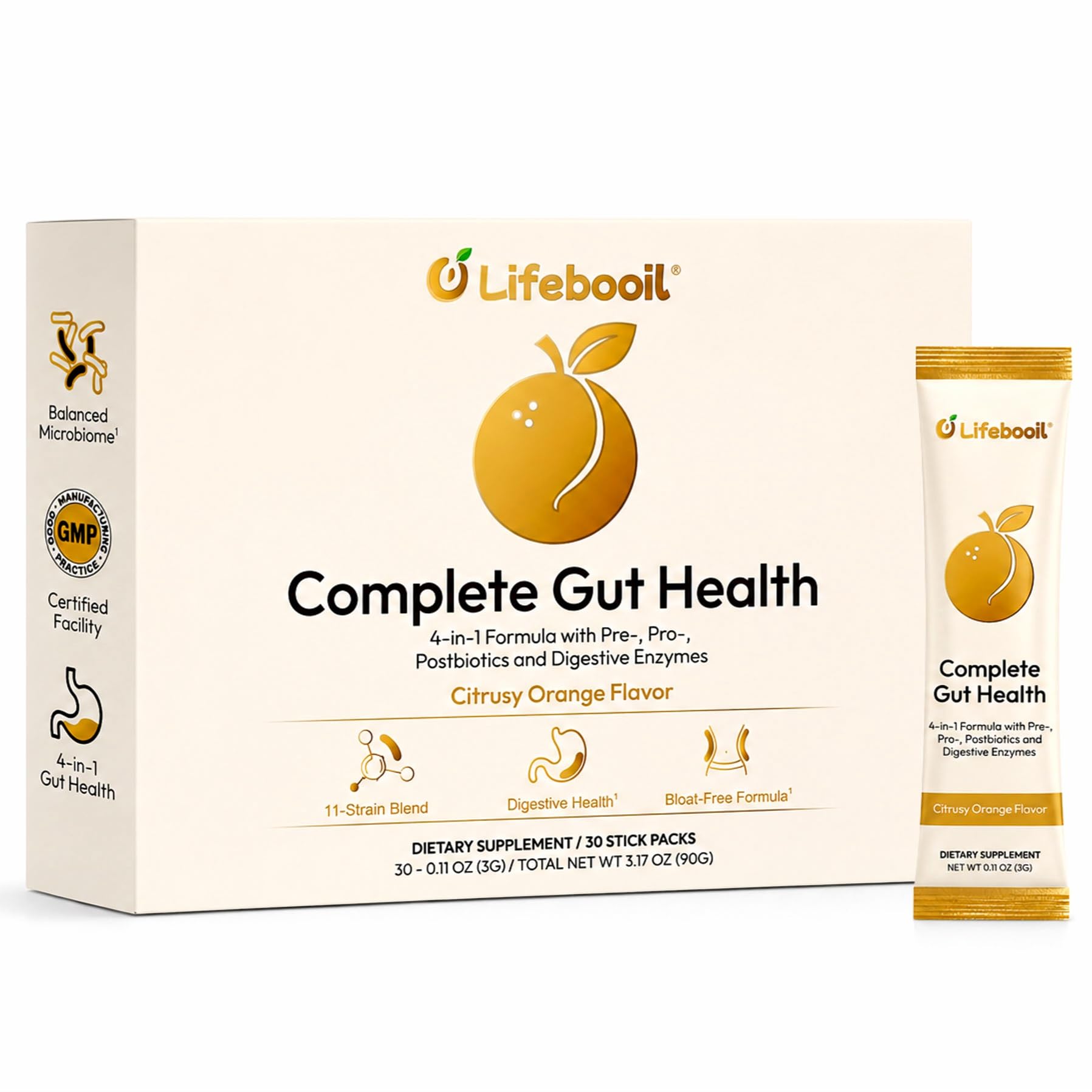 Probiotic Powder with Prebiotic, Postbiotic & Digestive Enzymes-30 Packets