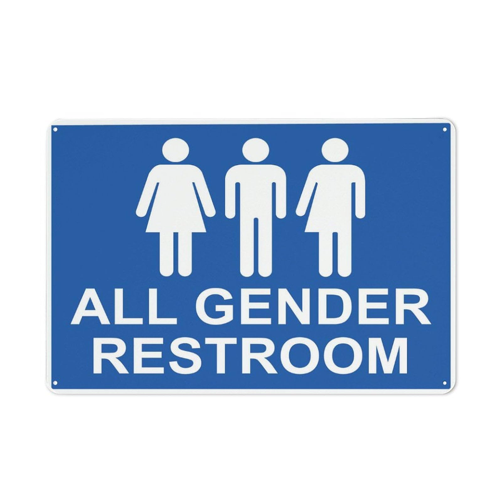 Peiyeety A04 All Gender Restroom Sign 12X8 Inch Tin Sign Great For Garden And Yard Wall Decor