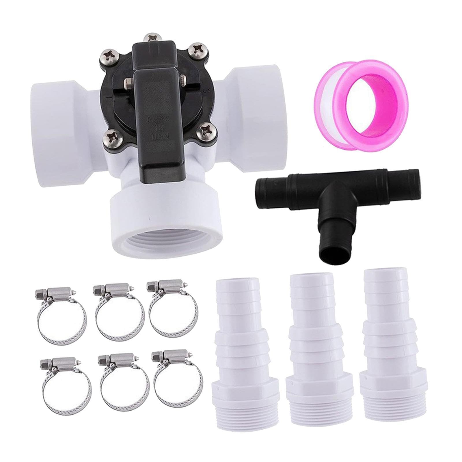 Adaptador de Manguera con válvula desviadora de Piscina, práctico y desviador de 3 vías para una práctica conexión de tubería de PVC.