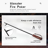 Vista 5 de Atizador de Fuego para Fogata, 34 pulgadas 2 en 1 Atizador de Fuego Plegable y Soplador, Herramientas de Chimenea con Mango Ergonómico de Madera