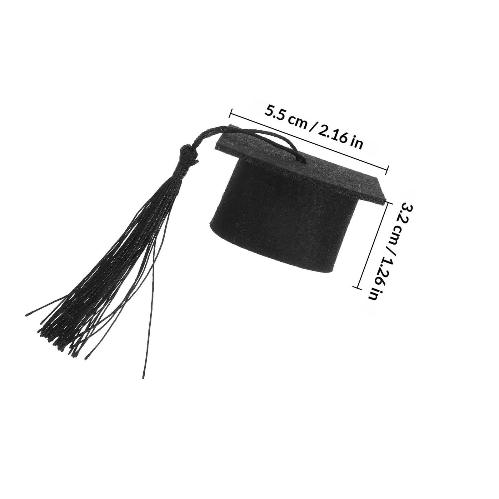 20 Pezzi Mini Cappello Laurea Nero Non Tessuto Decorazione per Bottiglie e Bambole per Feste di Laurea e Foto Ricordo