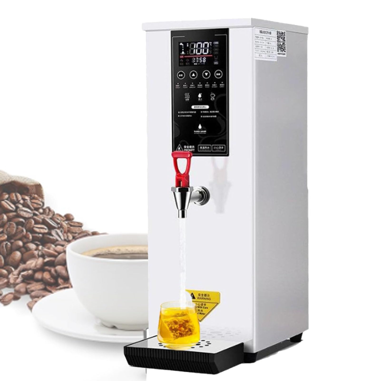 HCZKIUJY Automatic Hot Water Dispenser with LCD Display and Spout for Efficient Beverage Preparation (White)