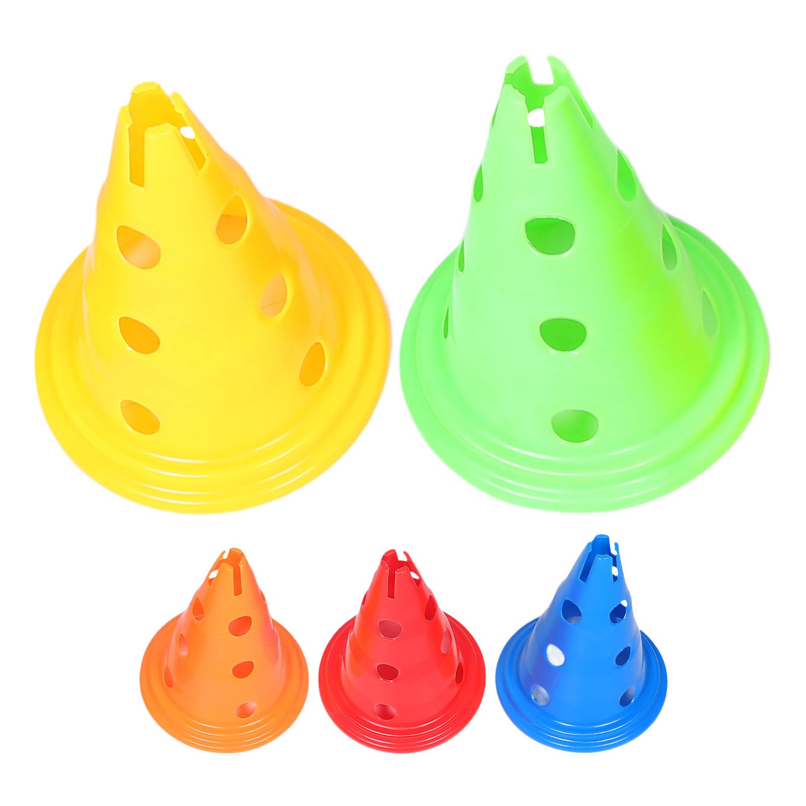 SHERCHPRY 5 Coni di Addestramento per 30 CM Coni di Agilità in Plastica Resistenti per Allenamento Calcio e Basket Attrezzatura Sportiva Portatile per Scuola e Centro Sportivo