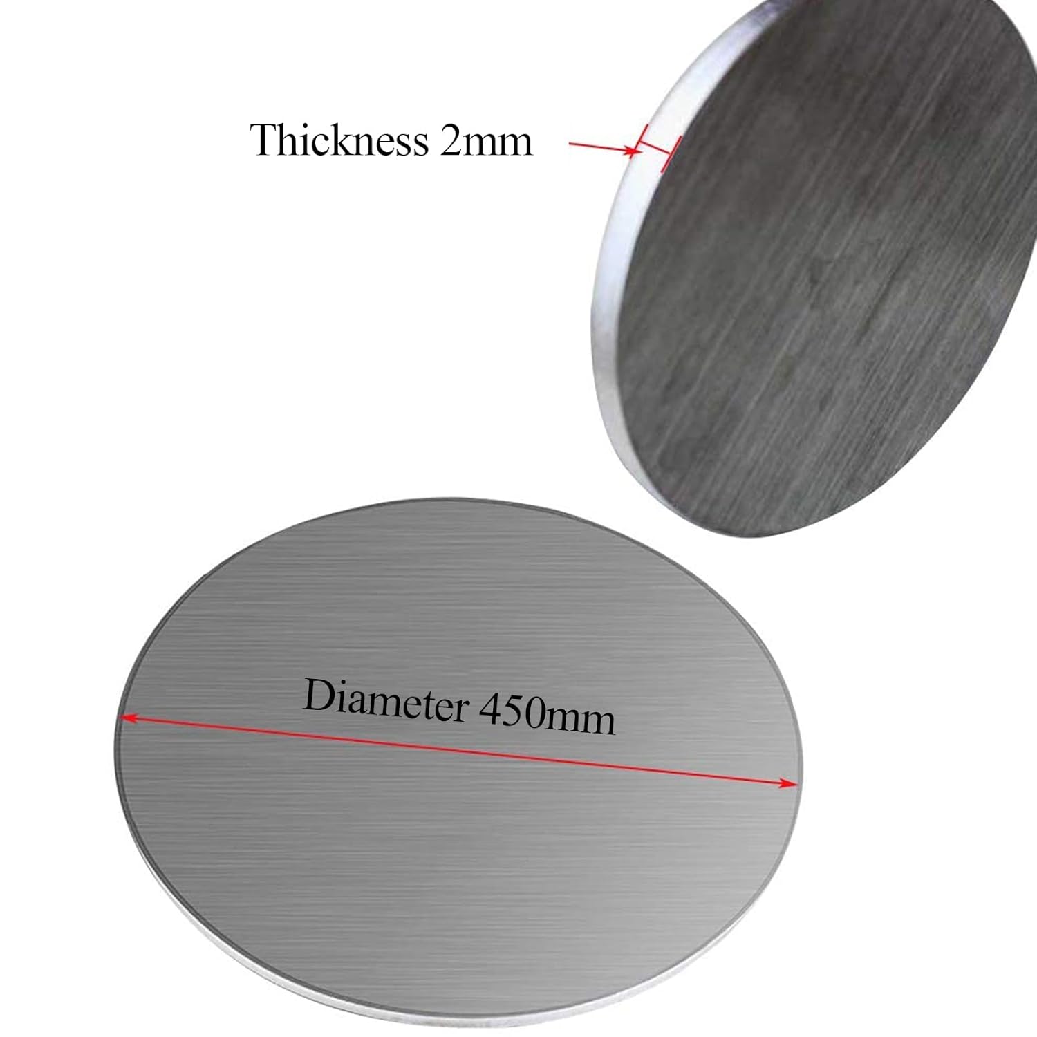 Stainless Steel Round Disc, 304 Stainless Steel 2mm Round Sheet 150-500mm for Industry and Crafts Metal Stamping(Diameter 450mm)