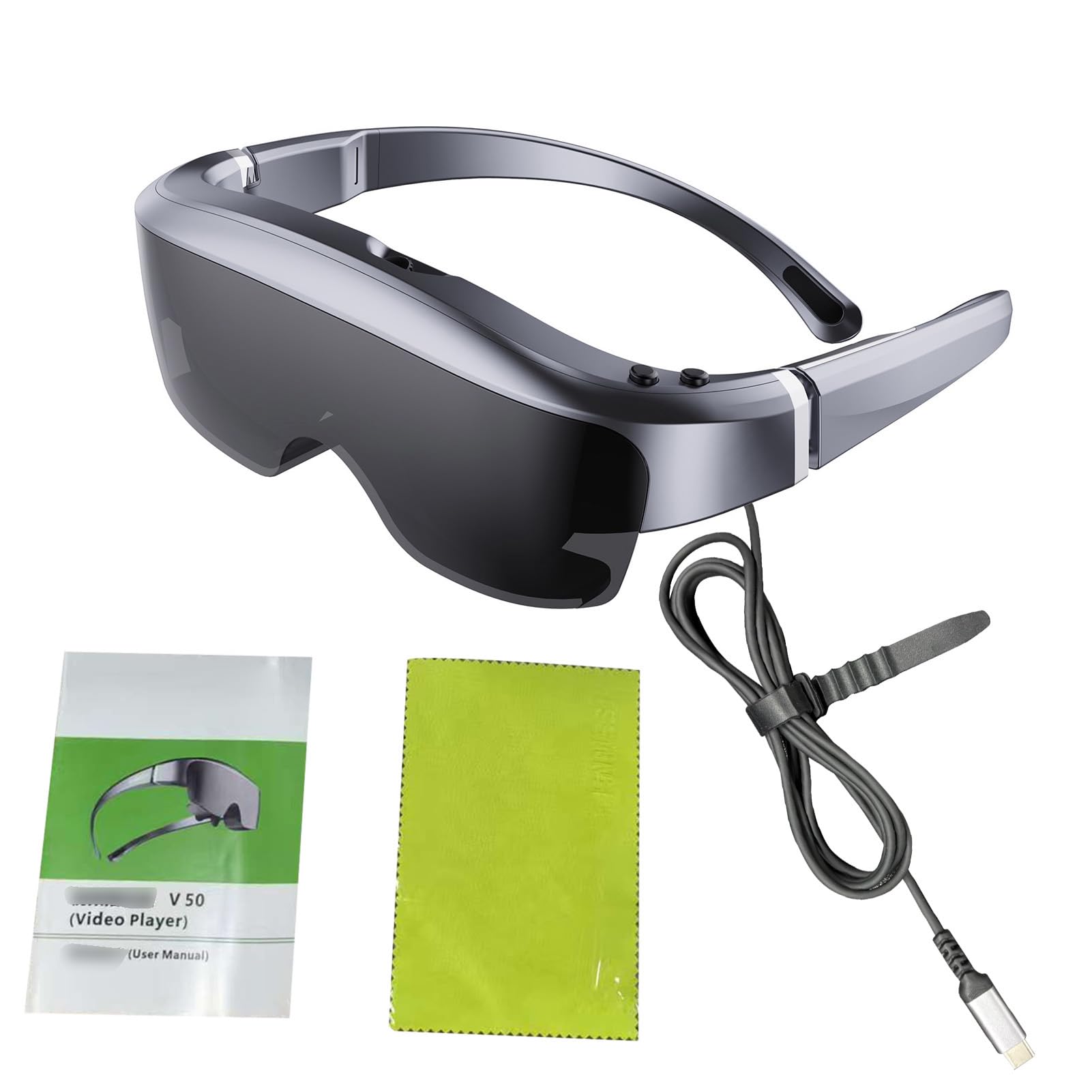Occhiali Intelligenti HD Virtuali con Regolazione della Miopia, Display per Home Cinema e Giochi