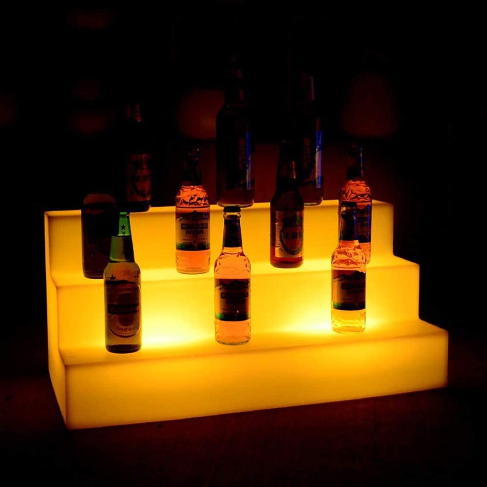 Amazon｜バー酒LED照明付き酒ボトルディスプレイ棚ワインラックLED酒棚