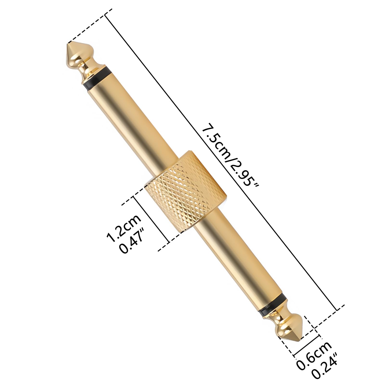 Musiin Guitar Single Block Connection Line Audio Jack Connector Straight Gold Effects Pedal Ultra Short Patch Cable (4 Sets) - Image 2