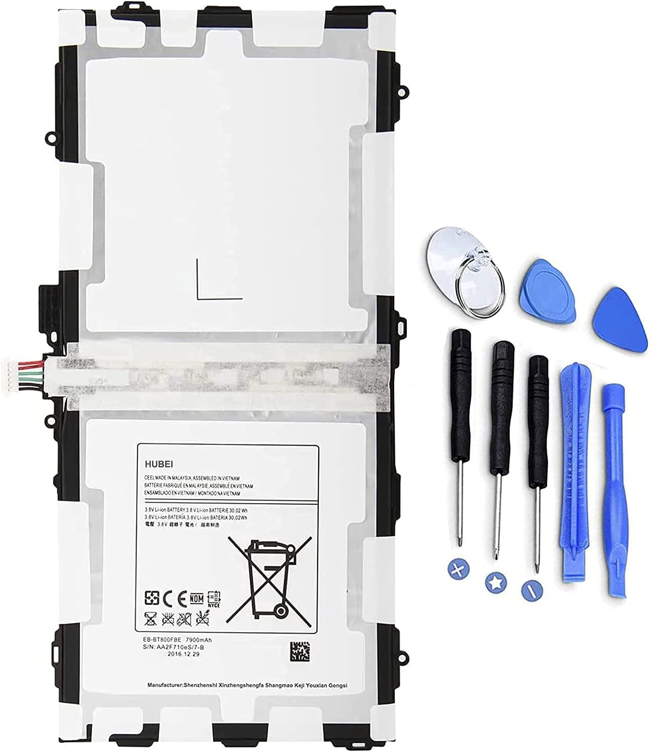 EB-BT800FBU EB-BT800FBC Tablet Battery Replacement for Samsung Galaxy Tab S 10.5 SM-T800 SM-T801 SM-T805 SM-T805C SM-T805W T805Y T805M SM-T807 SM-T807A SM-T807P SM-T807V T807T(3.8V 7900mAh)