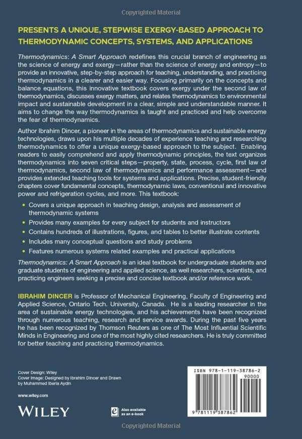 Back cover of Thermodynamics: A Smart Approach textbook with ISBN and publisher details