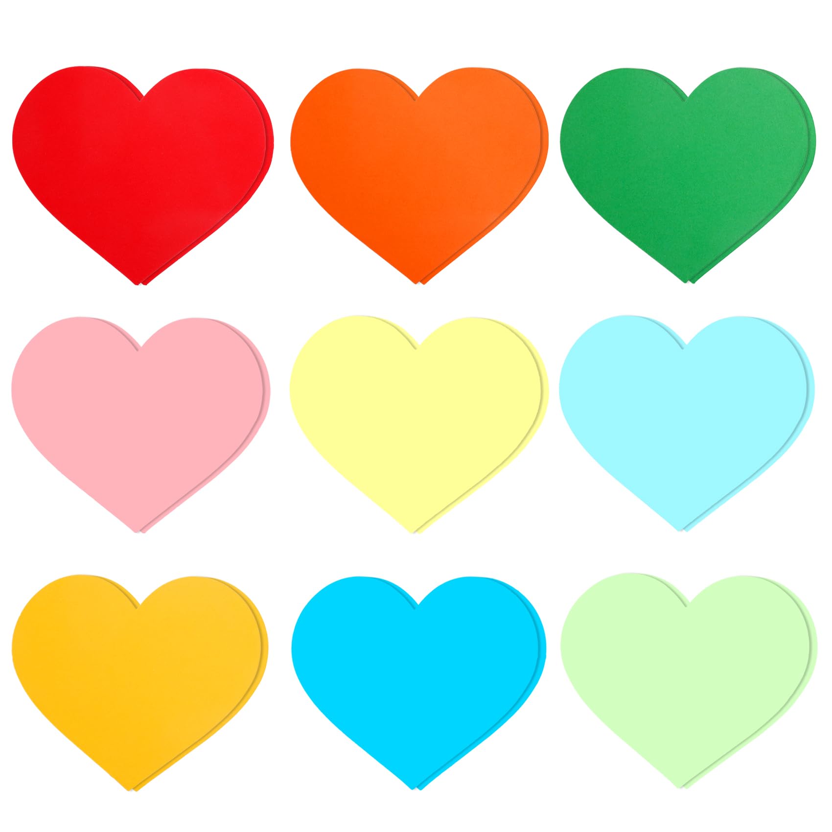 Valentine Heart Cutouts, 72 Pcs Hearts Paper Cut Outs Bulletin Board Decorations, 5" Assorted Color Heart Shaped Cutouts for Valentine’s Day DIY Craft Teachers Classroom School Decorations Supplies