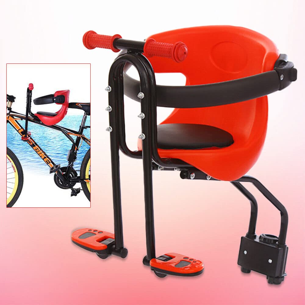 Siège de vélo pour enfant, siège enfant avant pour vélo, montage avant, jusqu'à 30 kg, position d'assise réglable, boucle de sécurité