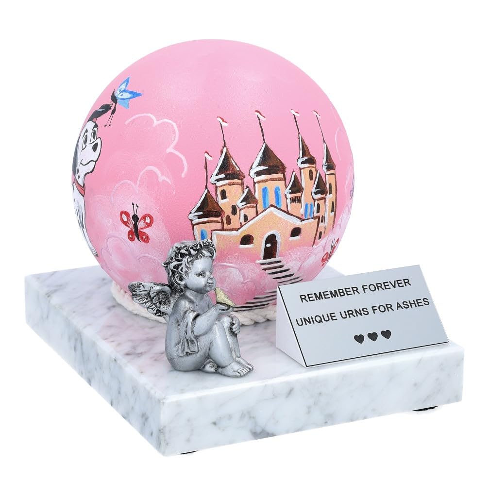 Remember Forever Women's Artistic Pink Pink Baby Girl Urn For Ashes, Beautiful Urn For A Little Princess, Child Cremation Urn (Artistic Pink)