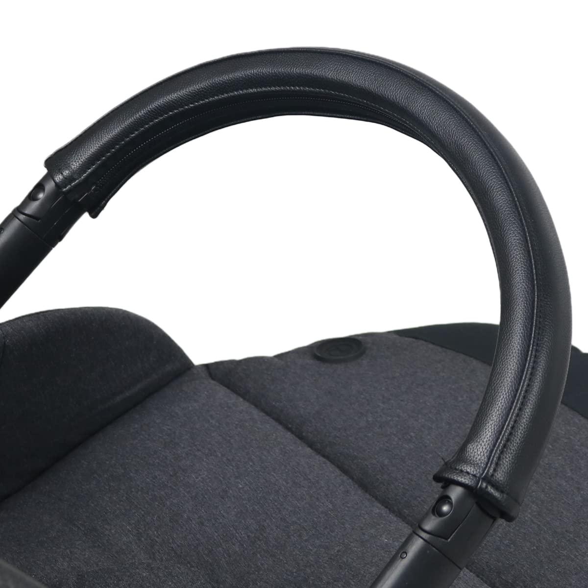 Copertura per maniglia in pelle ecologica in poliuretano, compatibile con passeggino Cybex Melio Carbon, custodia paraurti per passeggino, accessorio per passeggino (per paraurti, nero)