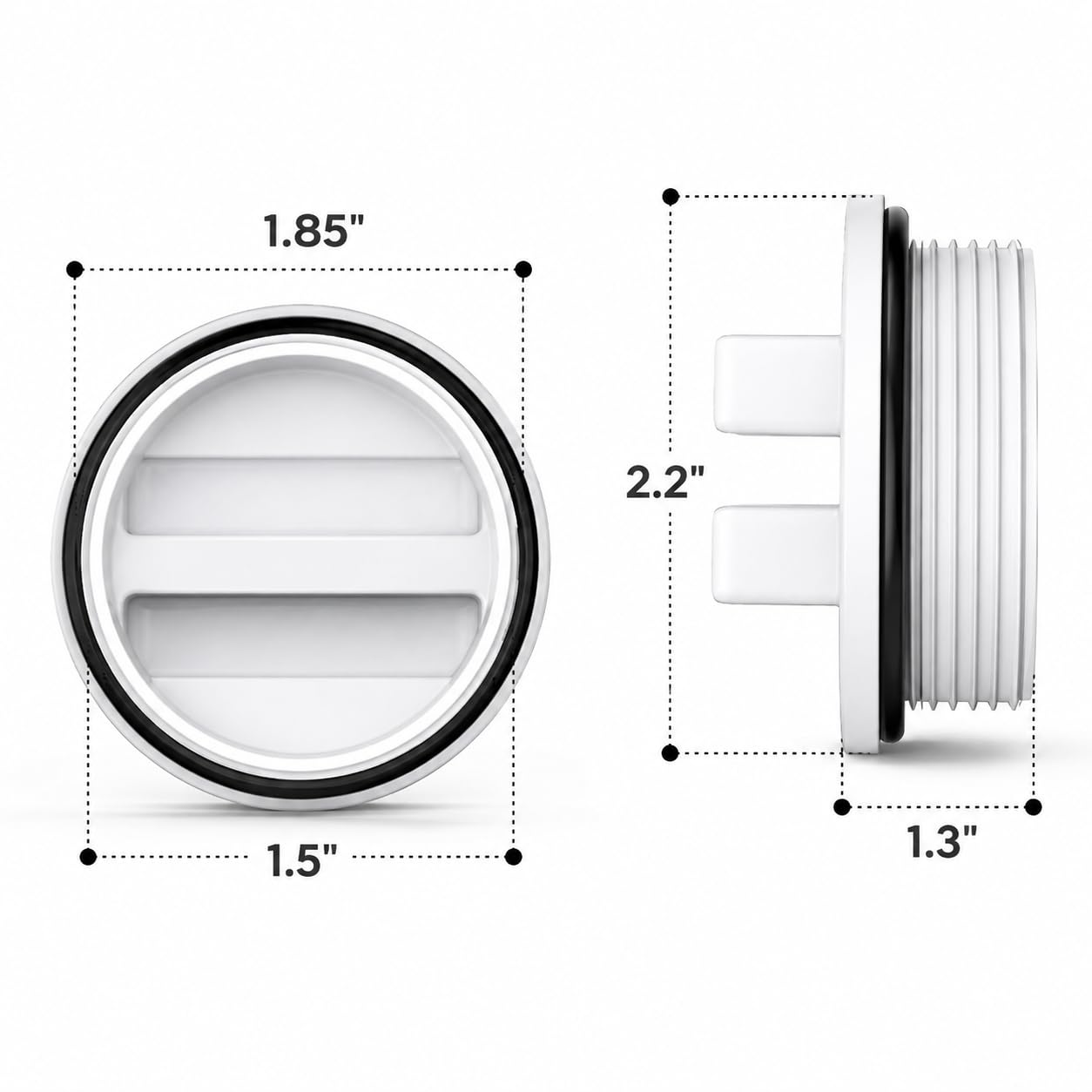 XtremepowerUS Enchufe universal de retorno de piscina roscado de 1.5 pulgadas, enchufe de retorno de invierno para spa y filtro de piscina con junta tórica (paquete de 4)