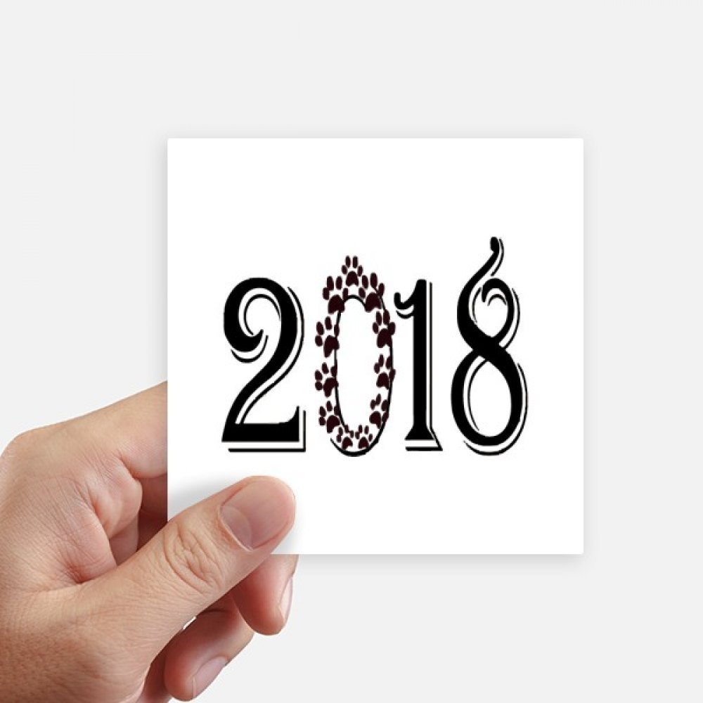 Autocollant carré Happy New Year Garland 10cm de forme carrée multicolore