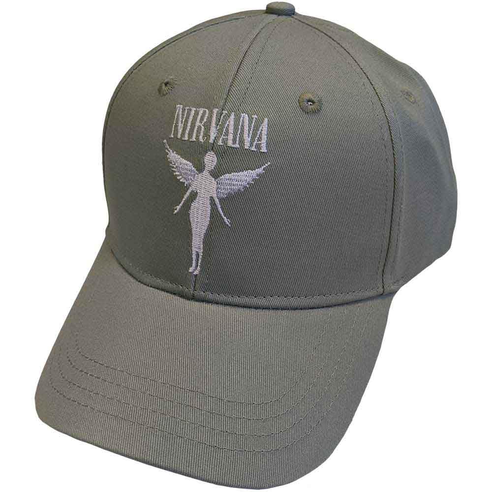 Rock Off Officially Licensed Products Men's Green Nirvana Baseball Cap Angelic Mono Band Logo Official One Size