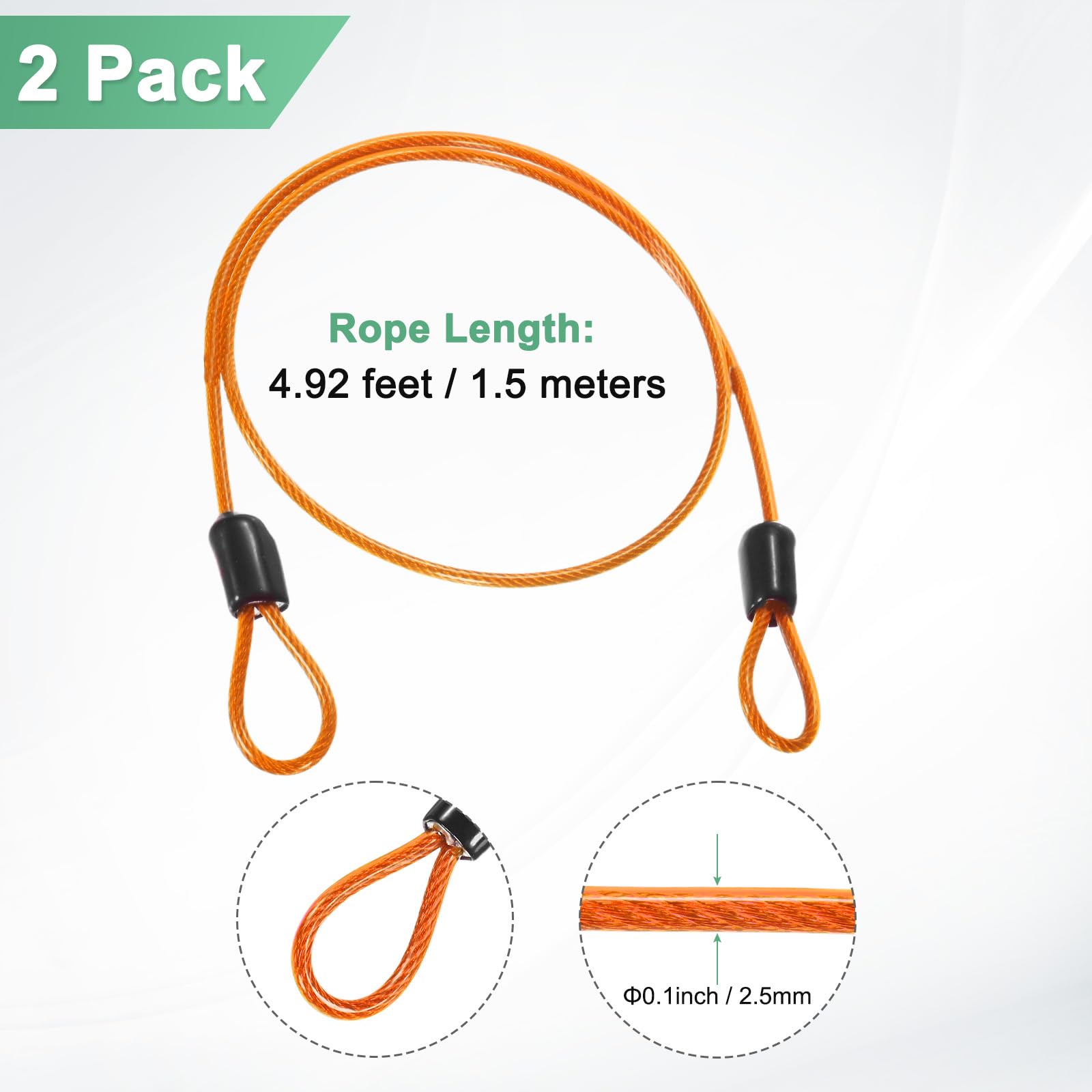 M METERXITY 2-Pack Security Cable Lock - Image 3