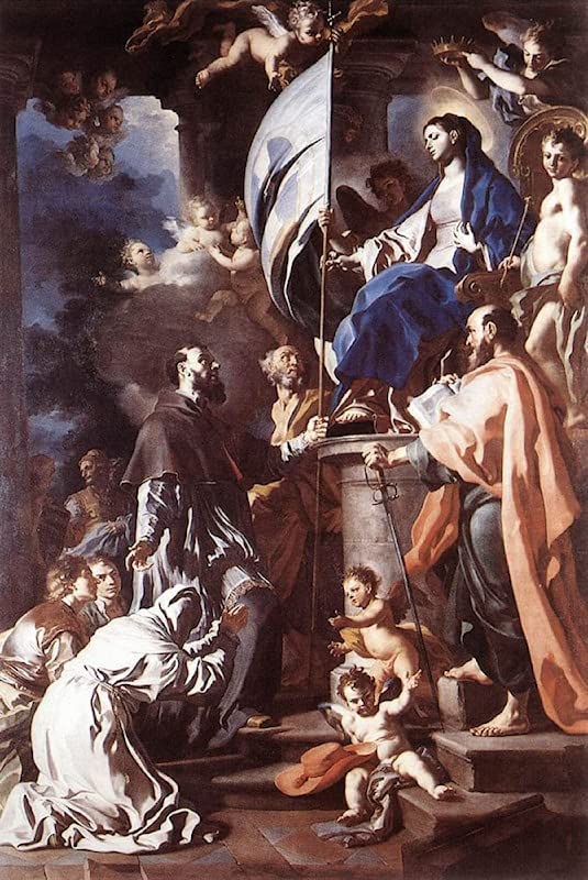 Affiche d'art moderne St Bonaventura Solimena peinture toile 60x90cm