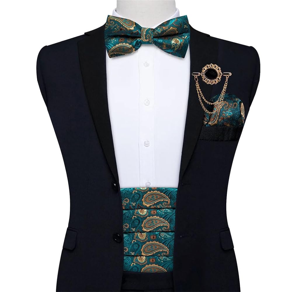 Amazon.com: Generic Men's Paisley Tuxedo Cummerbund Silk Bow