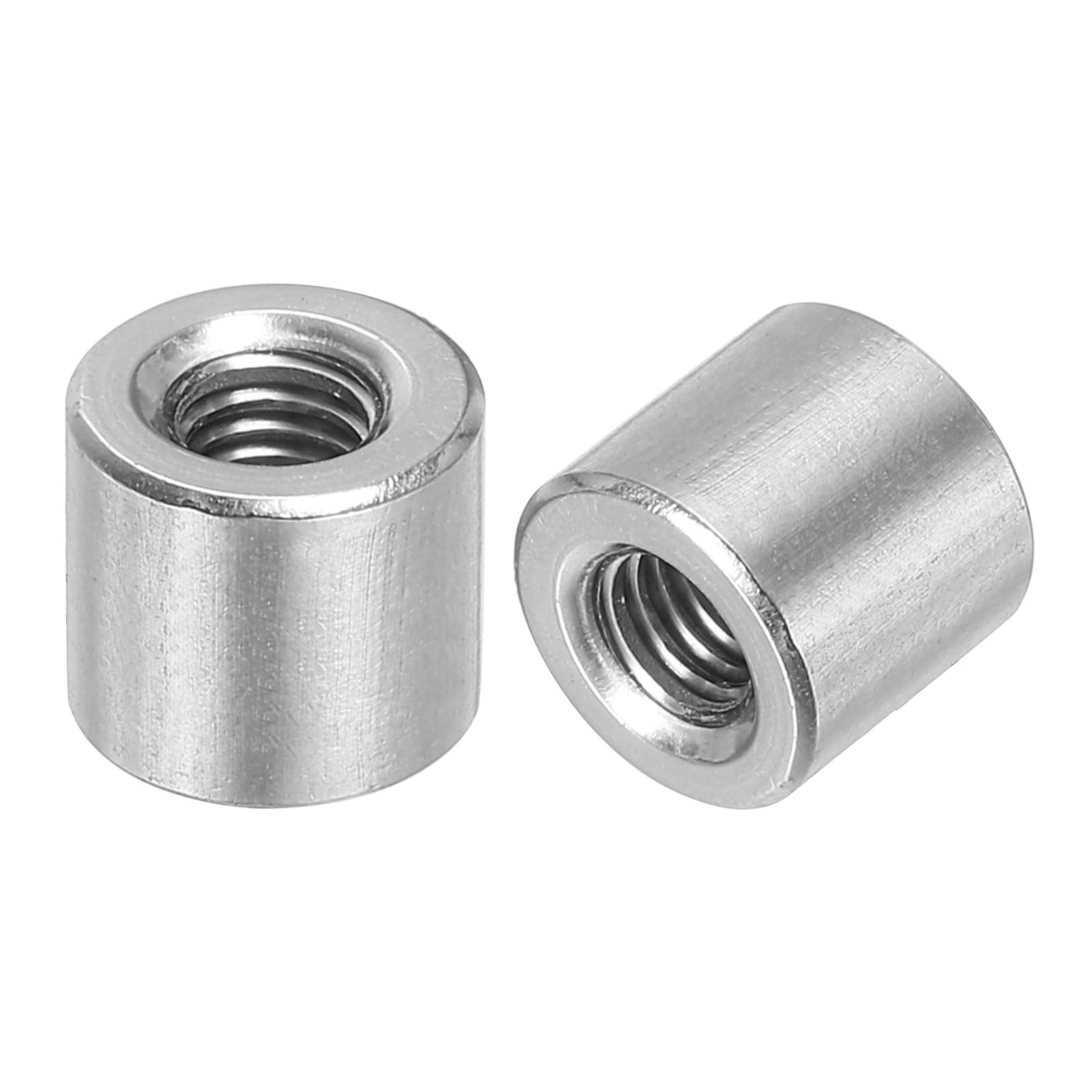QUARKZMAN 10Pz Dadi Connettore Rotondo M6, Dado Accoppiamento Acciaio Inossidabile 304 Lunghezza 10mm/0.39" Dado Perno Barra Asta Manicotto Lunghezza Staffa, M6x10x10mm