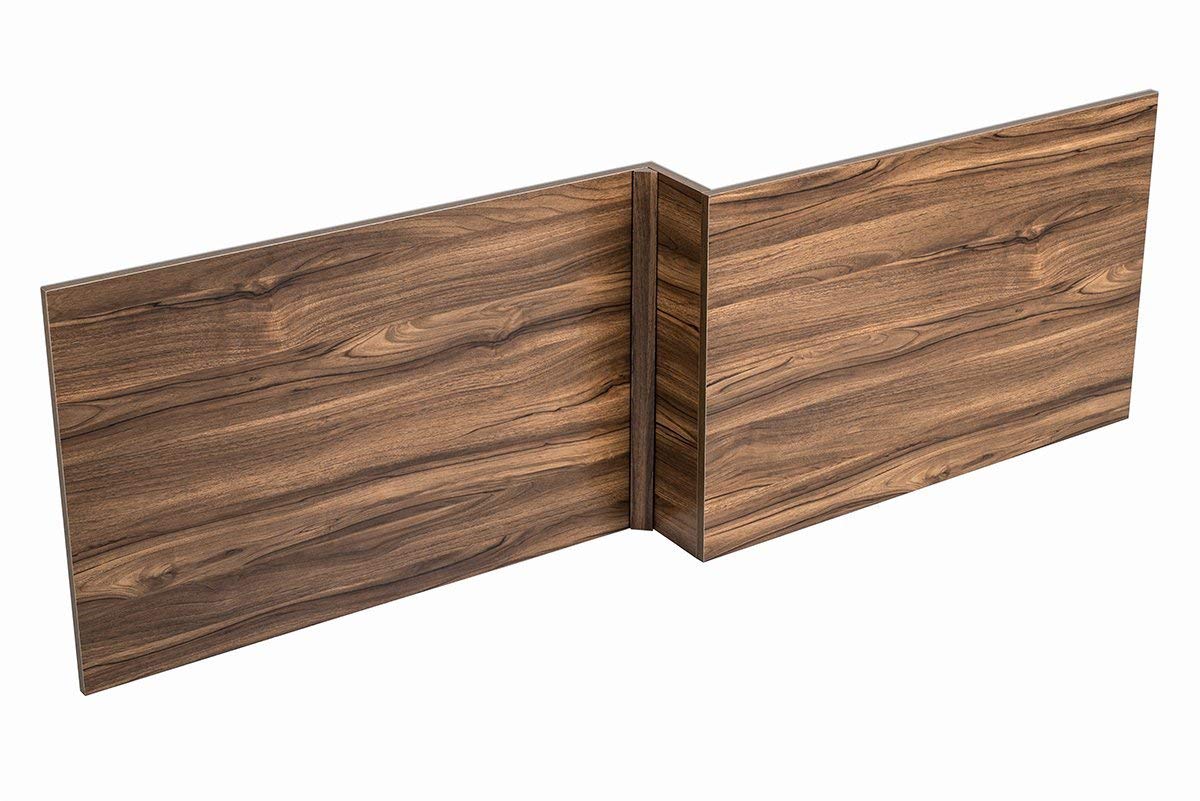 Aquariss Walnut 1700Mm L Shape Effect Wood Shower Bath Front Panel